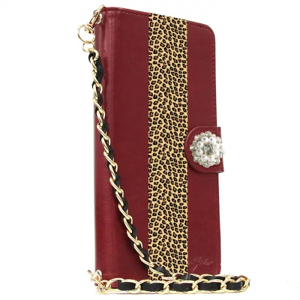 카드분실방지 현금카드수납 Leopard Edition DIA 손목체인스트랩 다이어리케이스 핸드폰케이스/LG G스타일로 케이스 F560