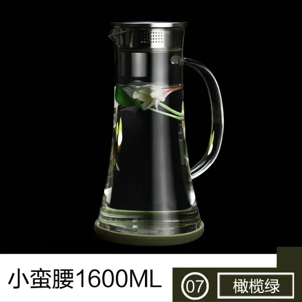 MENGJICHAJU 가정용 깨끗한 냉장고 유리물병 34127930, 07타입 허리 16올라 올리브그린