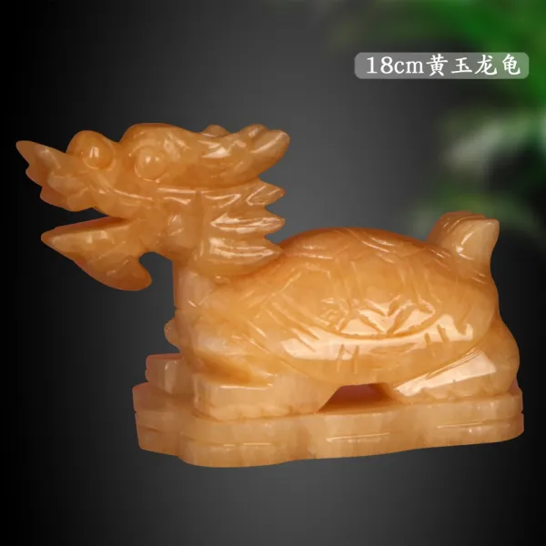 와이유 거북용 옥돌용거북 장식물 용두거북이 벽사진택 개광화 소인 거실 토파즈 18cm 용거북 한쌍