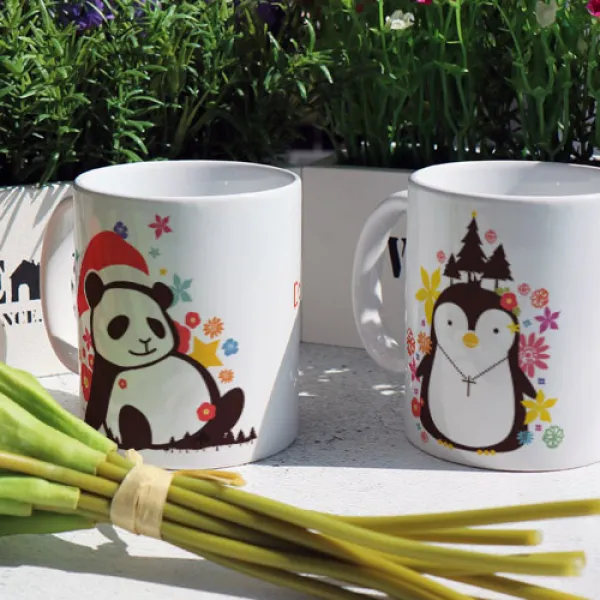  바보사랑 디자인머그컵2p 교회와동물 1개