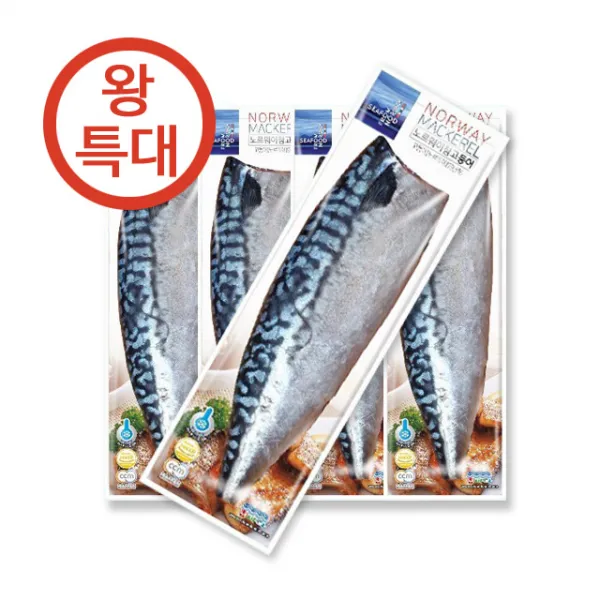 참바다 노르웨이 고등어 왕 특대 10팩 180-200g, 1set