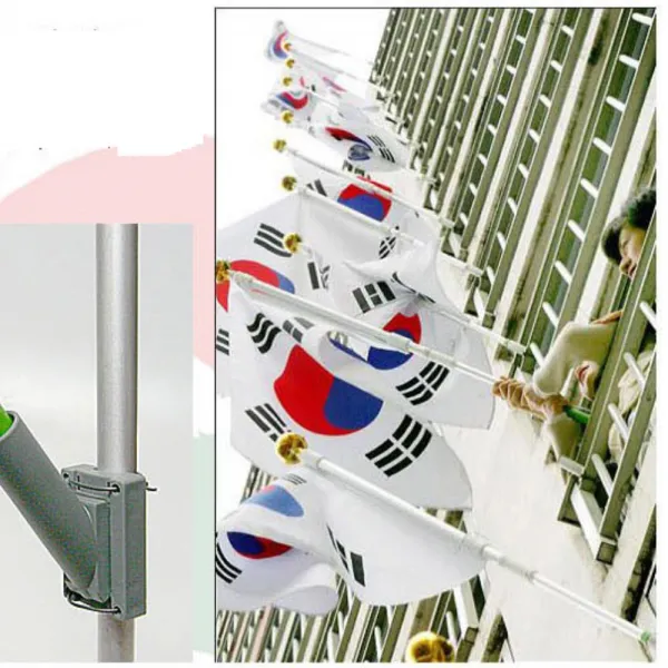 태극기 깃대꽂이 고급 알루미늄 개천절 한글날 국기, 3개
