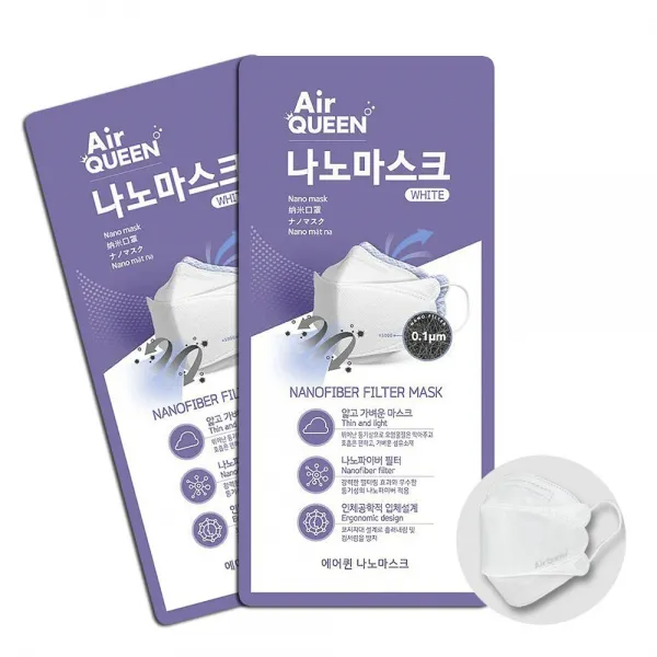 에어퀸 숨쉬기 편안한 나노 마스크 미세먼지 황사 방역 국산 대형 10장, 1세트
