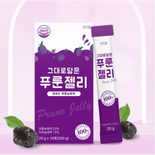 그대로 담은 푸룬젤리 식이섬유7000mg 똥배제거젤리 엄선된 원료 완벽한 비율로 한포에 쏙 간편하게 섭취해요, 2박스 (20포)