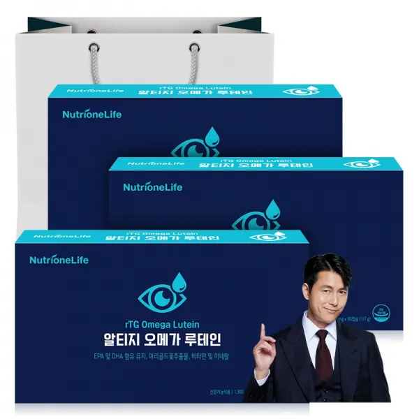 뉴트리원 쇼핑백증정! 눈 건조 개선 혈행개선제 알티지오메가루테인 6중기능성 영양제 + 활력환, 90, 3box