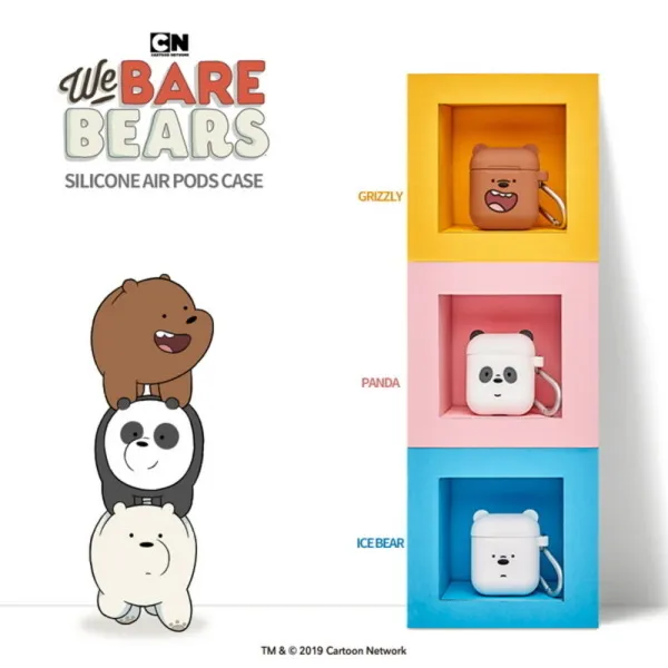  바보사랑 We Bare Bears정품 위 베어 베어스 실리콘 에어팟 케이스 디자인:아이스베어