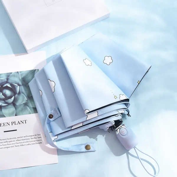 전자동 비 S 우산 소녀 마음 파라솔 양용 접이식 블랙 젤라틴 자외선 차단