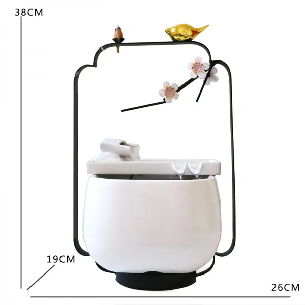성어 흐르는 물이 돈을 낳다 어항 순환수 노르딕 거실 도자기 분수 독창적 소형 테이블 면 마네키 진열 장식품