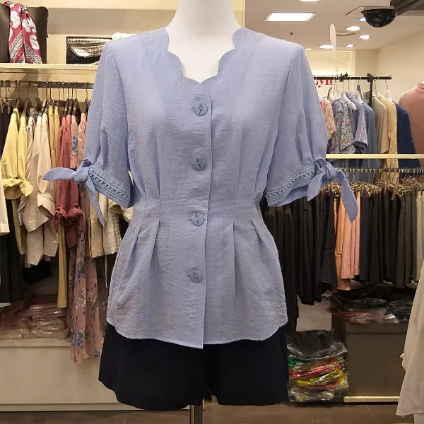 클라비스 클라비스 Nc05 스컬럽 솔리드 블라우스 Cvb292601t 2507000 