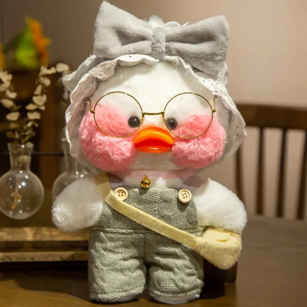 PKTOYS DIY 행운 만화 예쁘다 귀여 봉제 빵빵덕 오리 인형애착 만들기 선물 C06, 회색