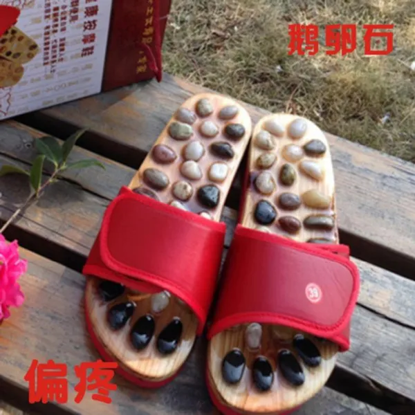 건강슬리퍼 혈기 소통 안마 슬리퍼 여성바깥에착용 알갱이 남학생 발맛사지 자갈 여성 건강 나막신 돌멩이 발걸음 C06 조약돌 레드 T03 39 40