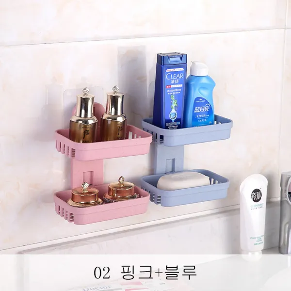 Dalin 비누받침 비누곽 비누틀 비누틀 화장실 유실 창의벽에 비누 걸러 Xt02 A21 02 핑크+블루