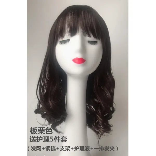 마켓플러스 인싸템 여성 헤어 롤 웨이브 에어 여자단발머리옷 중장발 물방울누늬 대방비 참되다 두피 1 밤색 _5
