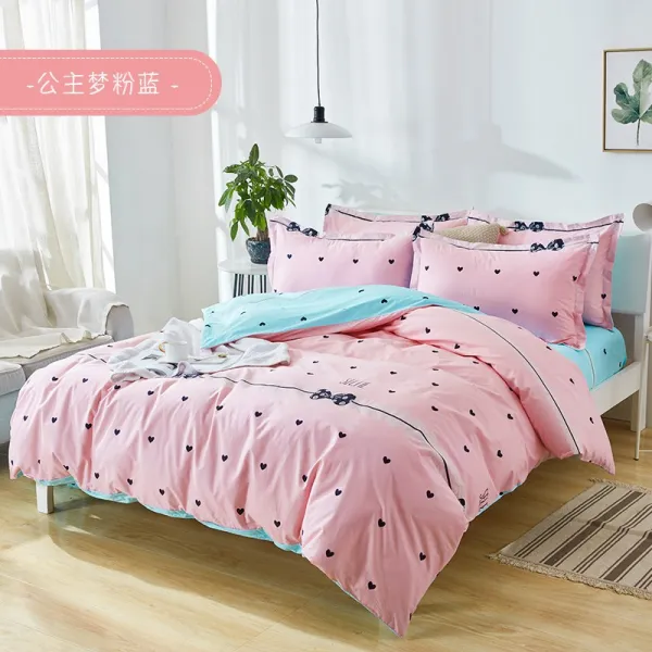 이불커버 순면이불 세트싱글 90x100x135x120x190x150x200x230x250CM싱글이불, C17-공주 꿈자리 블루