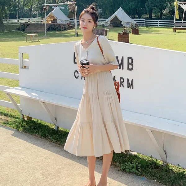 22년 신디 도라 첫사랑 스커트 모리 계 여성 프렌치 원피스 빈티지 규 꿀 롱스커트 여름