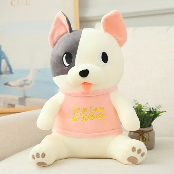 파브코리아 불독 강아자 개 큐트 발바리는 위로 남자 선물 애완동물 펫 여성피규어, 70cm, 핑크