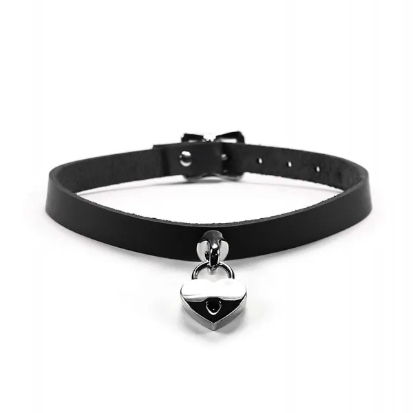 미국에서 수제 Miley Premium Real Leather Choker Collar-99 년 보증 (Jet Black)