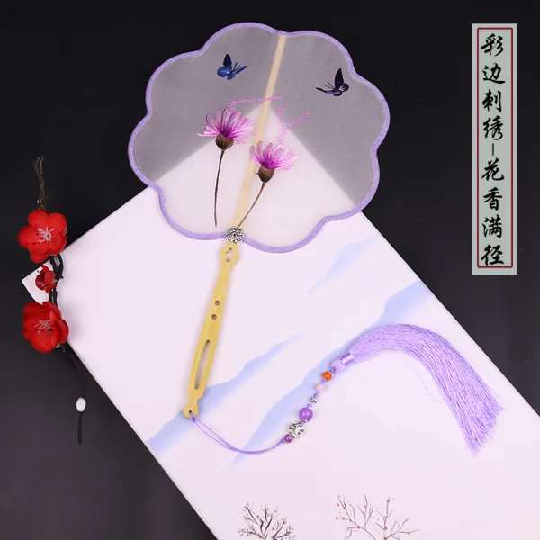 화당소수진사궁선수자수단선중국풍자광단목통병한복선물선, 셀비지 자수 꽃향세트