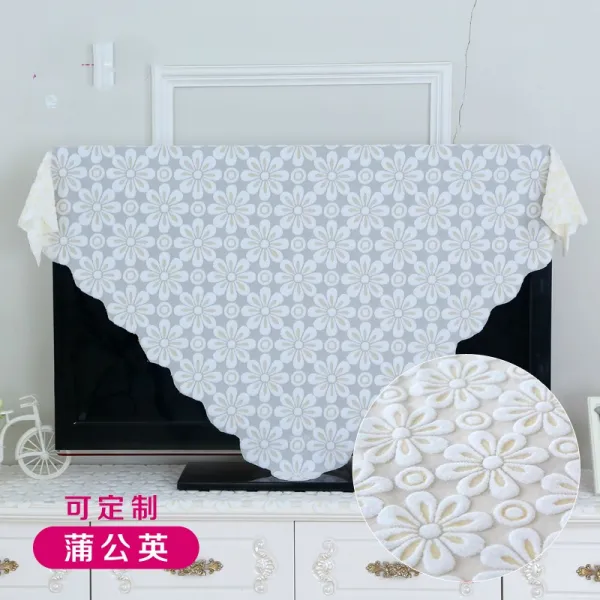 식탁보 레이스 TV벽결이형 액정 TV먼지방지커버 패브릭 냉장고 커버 32inch52inch55inch, T11-65inch(160*160CM), C11-민들레(바람기 브라운옐로우)