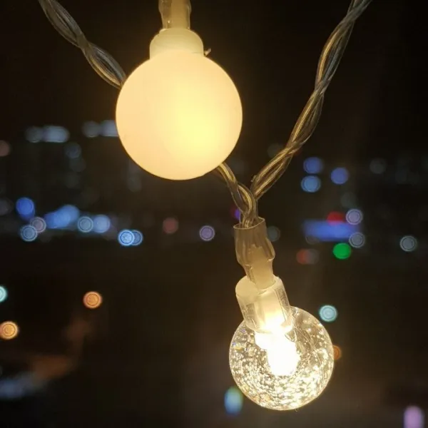 두낭마켓 나혼자산다 캠핑 알전구 LED 앵두전구 생활방수 무드등 줄조명 감성 DIY 인테리어 베란다 조명, 컬러(불투명) 80구(10m)건전지