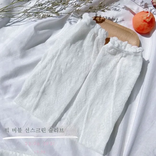 DFMEI.여름 자외선 차단 소매 워머 루즈핏 통기성 얇은 팔 보호 자외선 차단 팔토시, DFMEI.여름에 큰 물집이 잡히다.