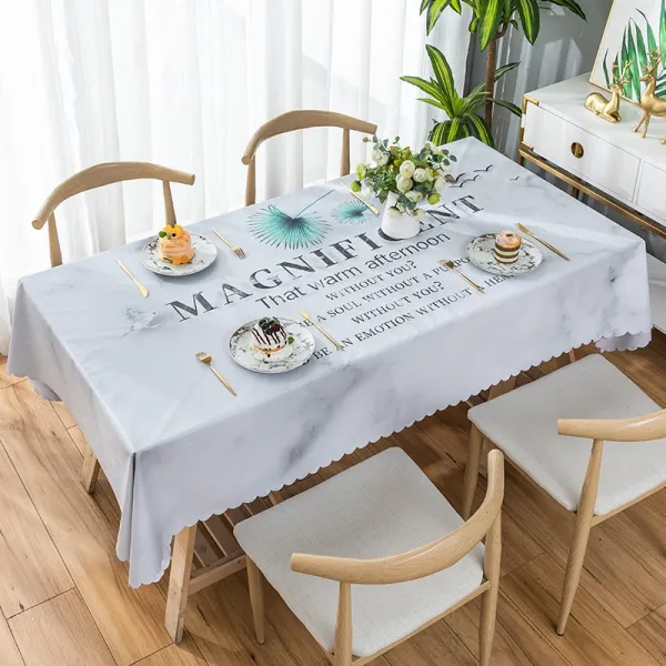 엠제이핸즈 식탁보 직사각형 기름방지 세탁 면제 대리석문 PVC 티테이블 매트, 60 *120cm (적합 책상테이블, 첫손에 꼽히다 /방지  고추 텔라스오