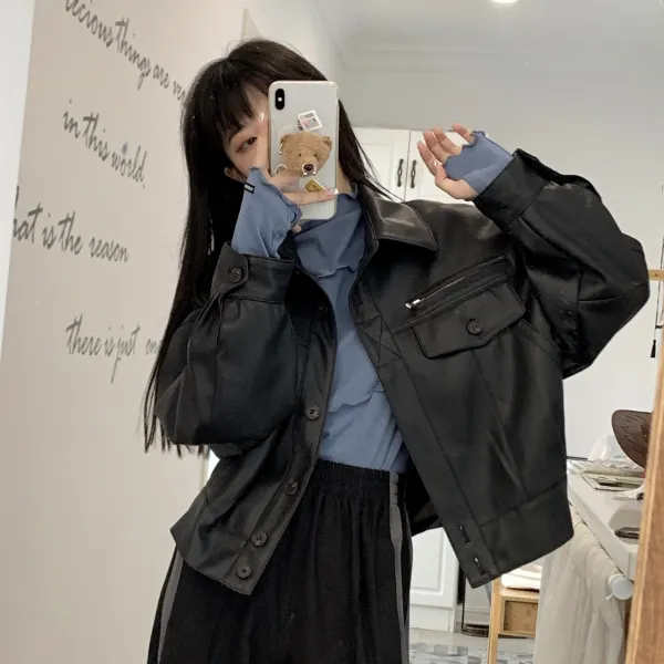 차량 A누이동생 클래식 멋진 숏 여성 작은 키 슬림핏 가을