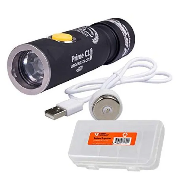 Armytek 국무 C1은 자기 USB 충전기와 충전식 배터리 플러스 루멘 전술 배터리 주최자와 1 050 루멘 충전식, One Size, One Color