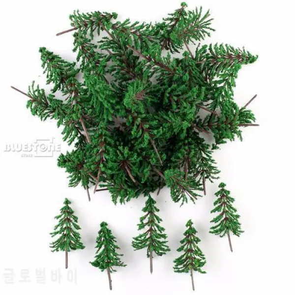 50 x 녹색 삼나무 나무 공원 철도 경치에 대한 소나무 HO N Scale 10cm 50 x