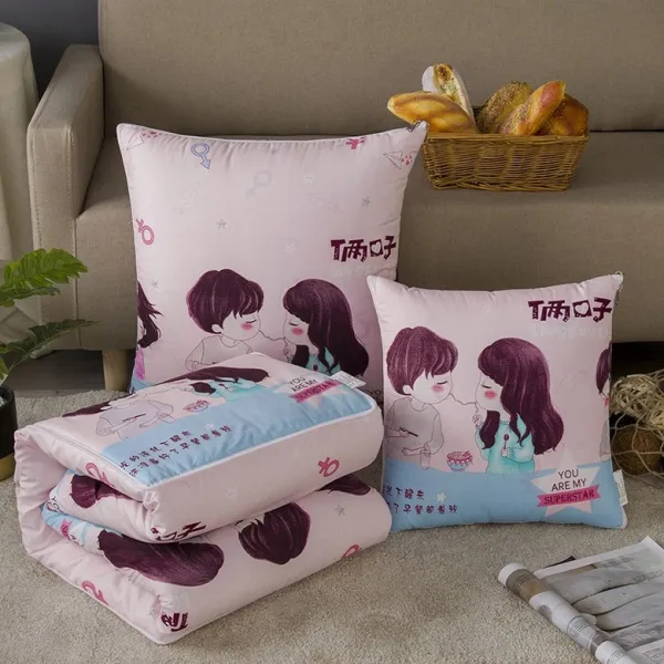 Dec.26 94다소미얼 번 쿠션 이불 겸용 쿠션형 다용도 차량용 담요 사무실 낮잠 베개 자동차에 에어컨 접이식 이불Z, 사랑 이 짙다 -