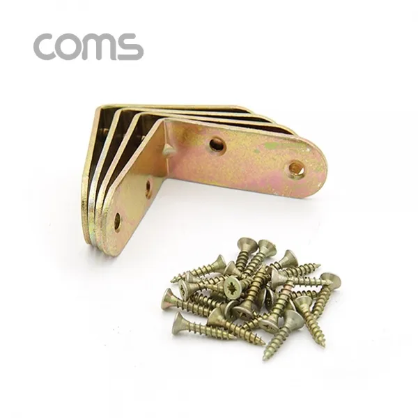 Coms 꺾쇠 (50mm) 4pcs 직각 모서리 나사못 포함 경첩 꺽쇠 철물용품 문수리용품 직각꺽쇠 코너경첩, 본상품 선택