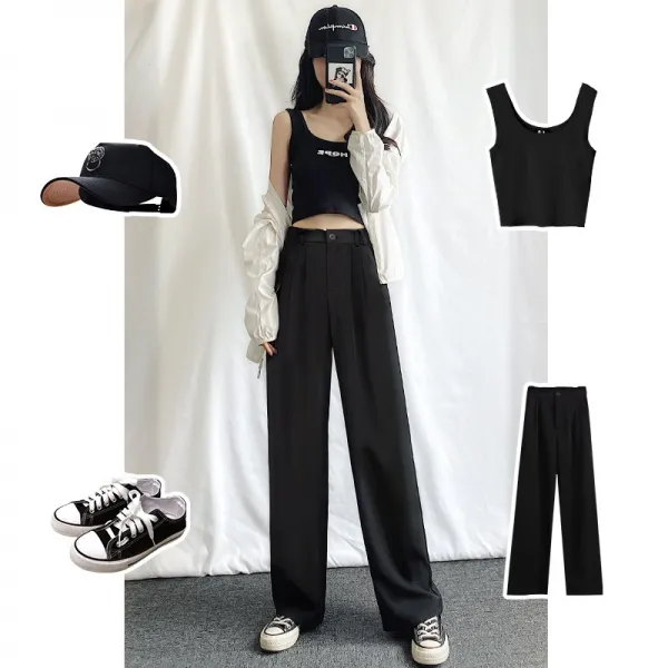 헨리 2020 여성용 허리밴딩 데일리 와이드팬츠