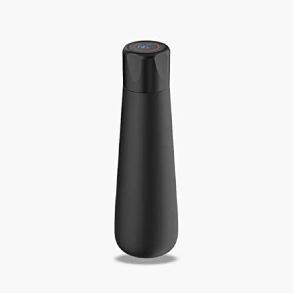 Costrov 스마트 찻잔 크리에이티브 알림 음료수 컵 HD LED 스크린 온도 감시 절연 물 병 304 여행 컵 Bpa, 상세 설명 참조0, Black