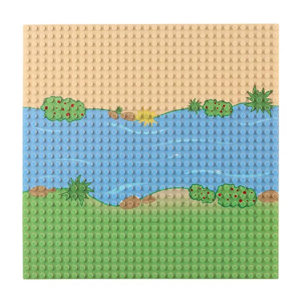 요고요 레고 호환 포인트 놀이판 - 32 X 32칸 (25.5cm X 25.5cm), F. 강변-직선