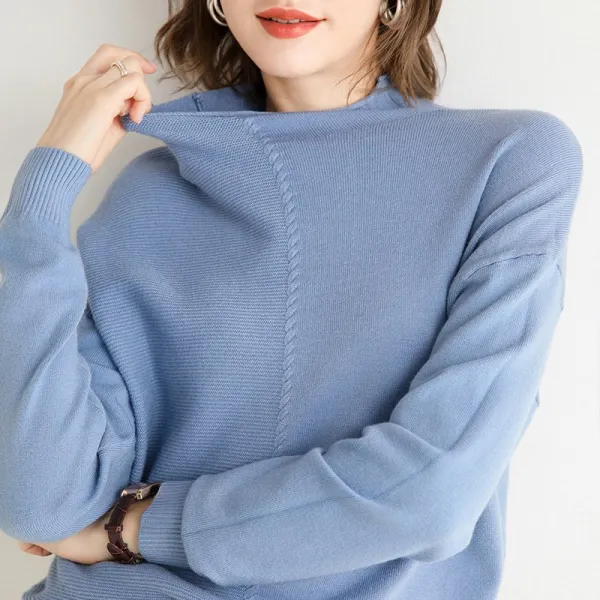 제이에스컴퍼니 단두 와이드 반목 스웨터 여성 빅 판 풀오버 핏아우터