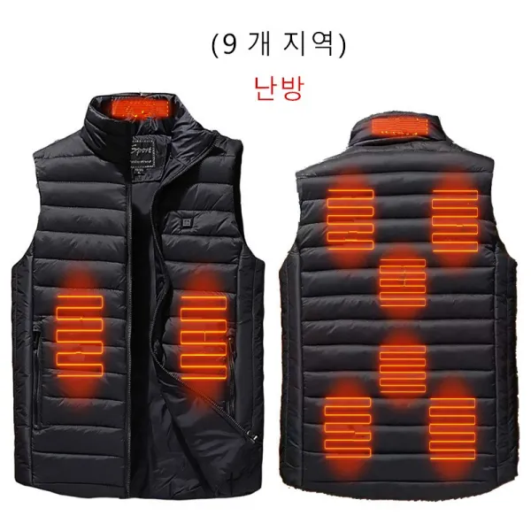 INEFF USB 가열 조끼 다운 재킷 3단 기어 온도 조정하다 검은 색 다운 재킷 조끼
