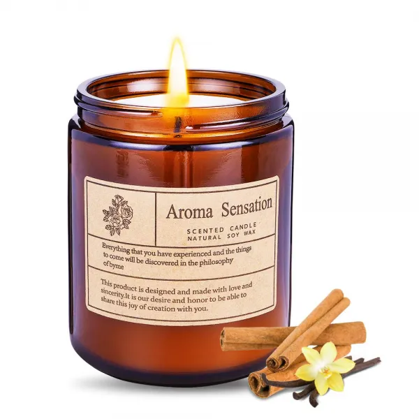 방랑벽 향기로운 양초 아로마 테라피 바닐라 촛불 집 7 oz 대형 콩 촛불 천연 유기 간장 왁스로 만든 여성을위한 앰버 항아리 선물을위한 지속되는 지속되는 남자 친구 친구, 상세페이지 참조, 상세페이지 참조, 상세페이지 참조