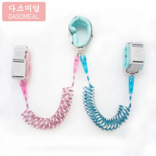[해외 직송]다소미얼 미아방지 줄빠짐 방지 견인줄 아기 쌍둥이 아기 끈 아기 끈끈이 끌고 가는 실신방지장치 XZ07 A28, 04 블루 핑크 2.0M