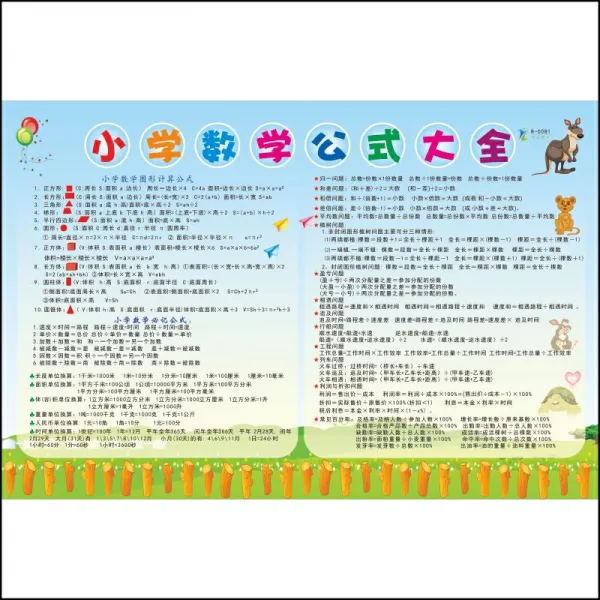 다미팻 벽 스티커 집안 규칙이 있다 열개다 가풍 가훈 곱셈 구결 중국어 블로킹 음 시력 트레이닝 환산 수학 공식, R-0081