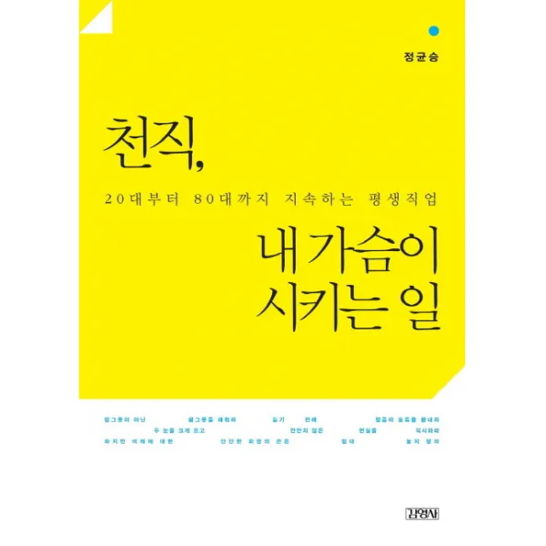 천직 내가슴이 시키는일:20대부터 80대까지 지속하는 평생직업 김영사