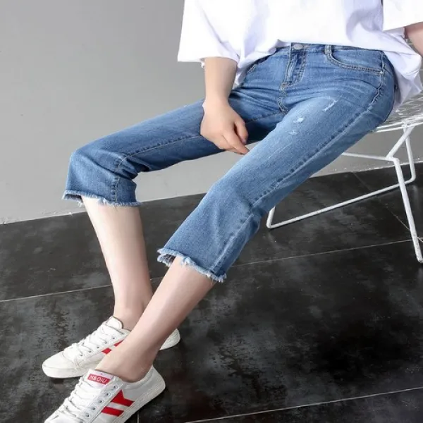 머머다 여성 7부 스판 청바지 청반바지 데님팬츠 빅사이즈13 Hby13 569206398134_asct