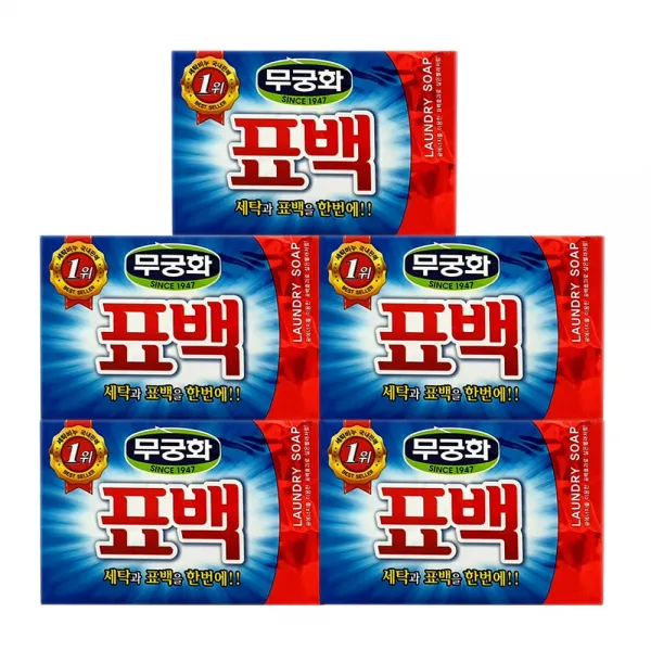 세탁+표백을 동시에 무궁화 표백비누 230gx5 빨랫비누, 무궁화표백비누230g-5개