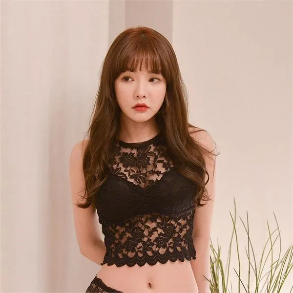 힙핑크 달무리 홀터넥 브라렛