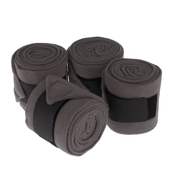 STK4pcs 부드러운 양 털 승마 다리 랩 말 레이싱 붕대, 회색