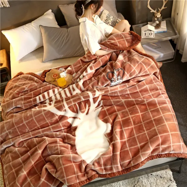 담요 산호 겨울 낮잠 두꺼운 라셸 플란넬 침대커버 더블 타월 에어컨이불, C01-입신출세 NZ