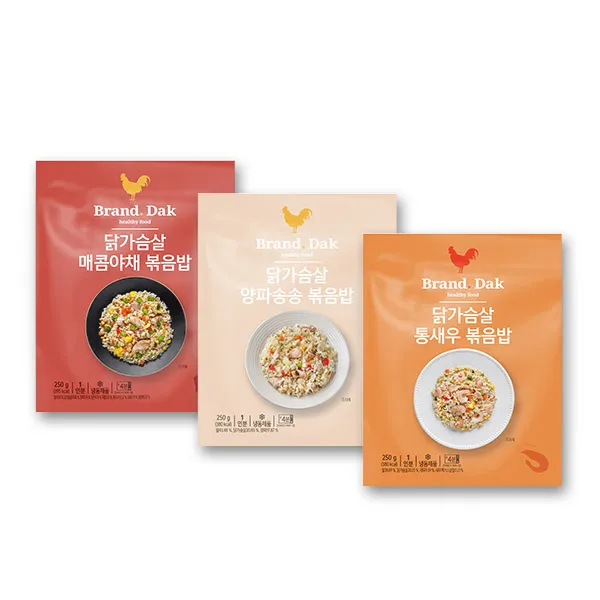 브랜드닭 닭가슴살 볶음밥 250g 혼합 3종 5+5+5팩, 15팩
