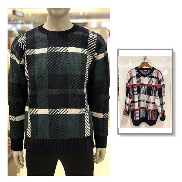 테이트 Ak평택점 테이트 남여공용 오버핏 체크 니트ka9w0 Usp700