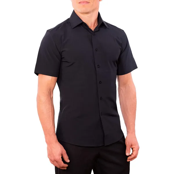 CC 성능 SLIM 피트 SHORT SLEEVE BUTTON DOWN 셔츠 표준 다발 내분비선 성신 생물 | WRINKLE 저항하는 CASUAL UP