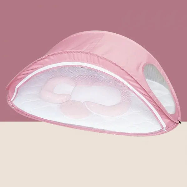 뉴타임즈6/ 유아범퍼침대 휴대용 침대 중 침대 착오방지 아기 접이식 신생아 침대 텐셔너겟 XZ24 A29, 05 레드+고정 매트