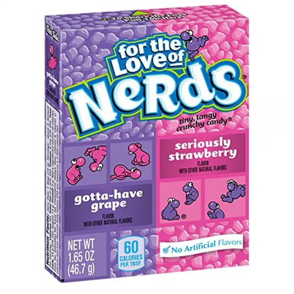 Nerds 너즈 Grape Strawberry Candy 사랑방캔디 포도 딸기 캔디 1.65oz(46g) 24팩, 1세트, .g